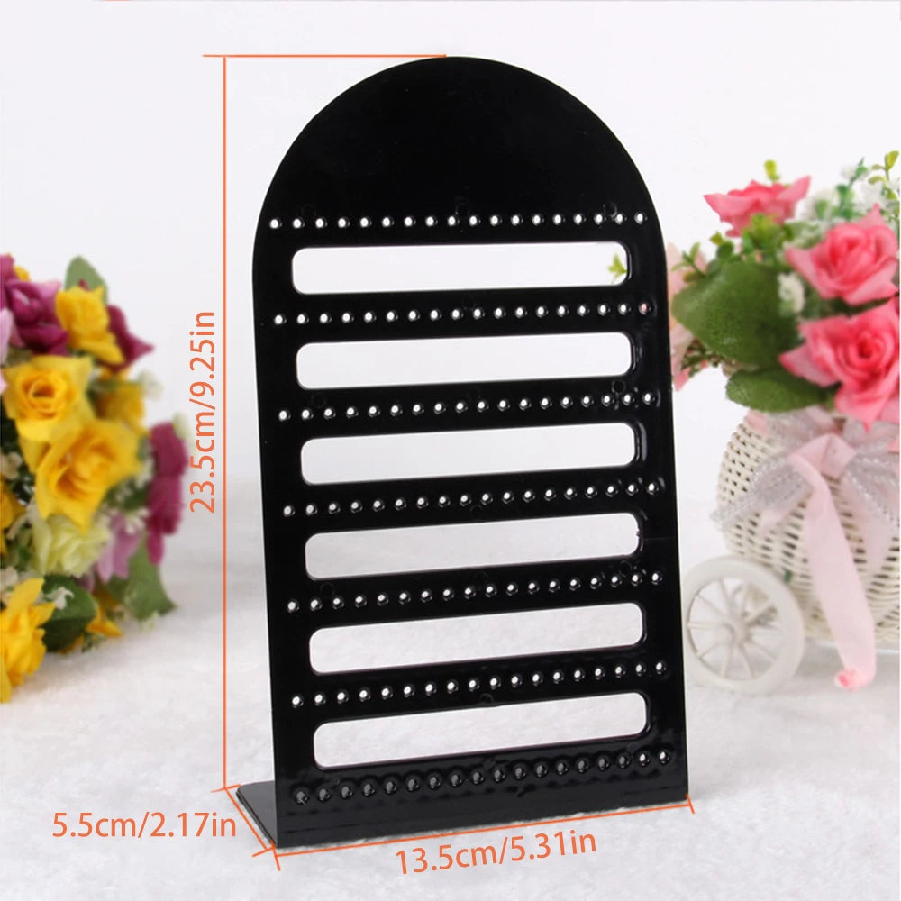 12/48/126 Hooks Transparent Acrylic Jewerly Storage Rack for Earring Necklace Hanger Holder Wall Mounted Display Stand Organizer