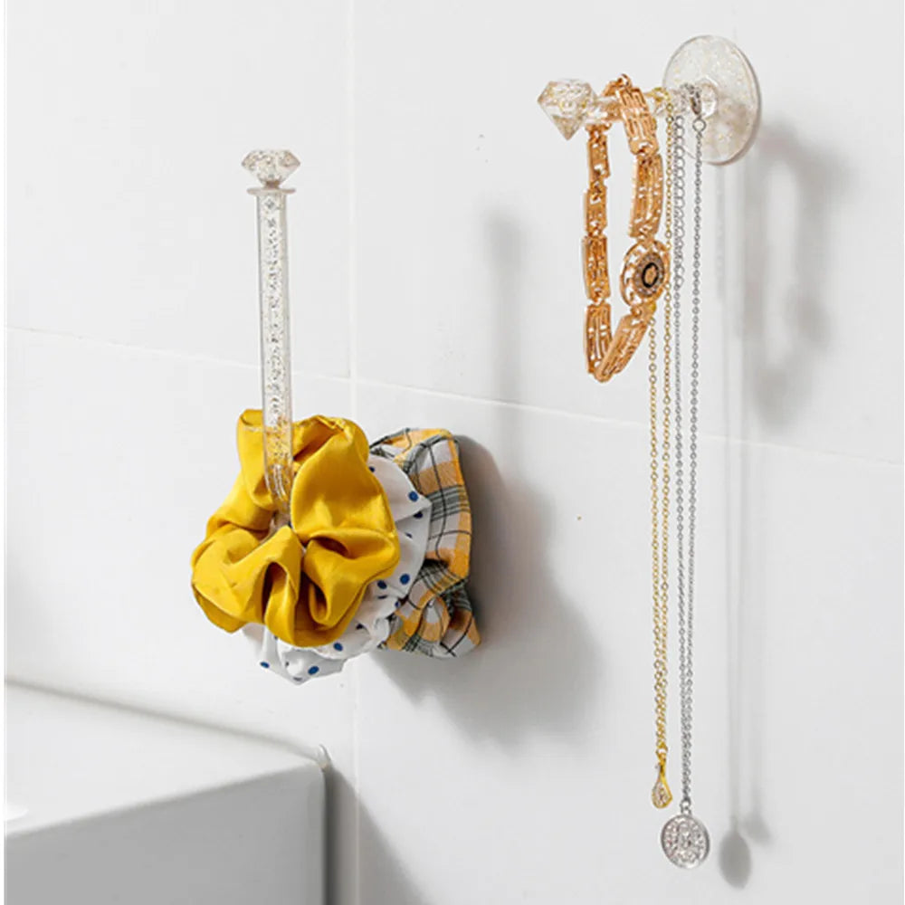 12/48/126 Hooks Transparent Acrylic Jewerly Storage Rack for Earring Necklace Hanger Holder Wall Mounted Display Stand Organizer
