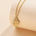 Korean Fashion Heart Ring Cross Stainless Steel Necklace for Women Cute Romantic Ladies Wedding Jewelry Female Clavicle Chain