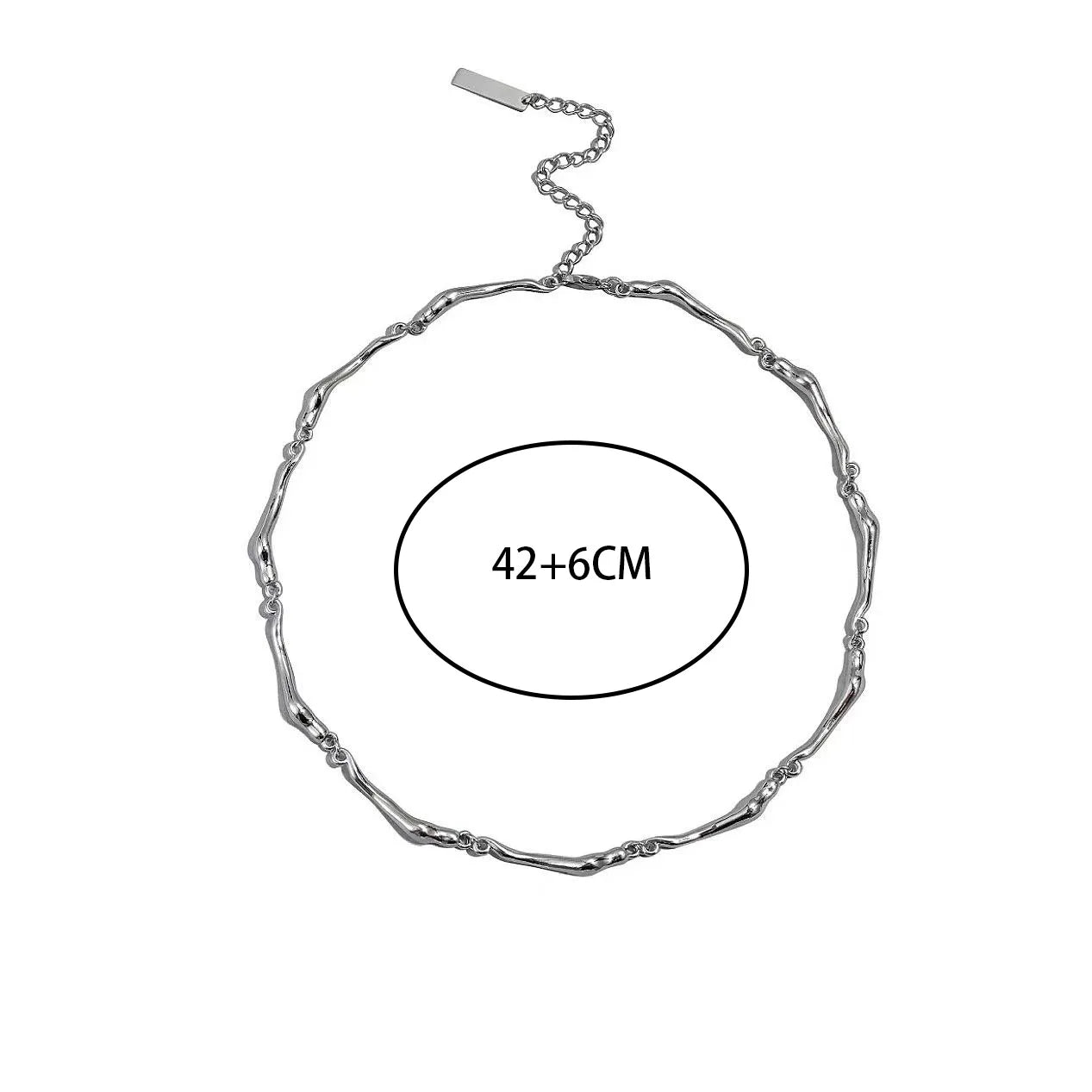 New Irregular Wave Shape Chain Men Necklace Advanced Sense Stainless Steel Figaro Cuban Chain Necklace for Men Women Jewelry ﻿