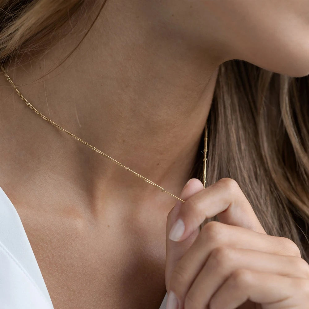 Emanco Gold Color Stainless Steel Chain Choker Necklace Women Chain Necklace Sets for Women Gift