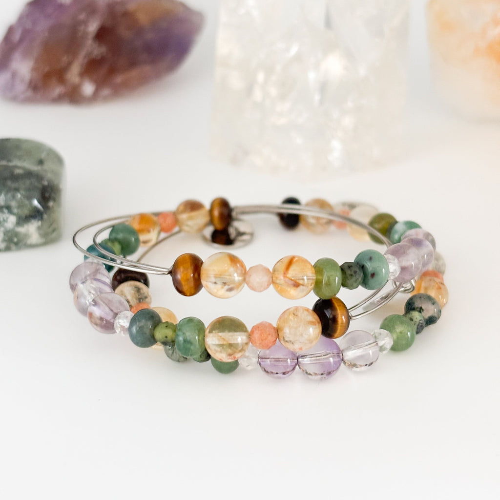 Success Bracelet | Crystal Bangle | Stainless or Gold Steel | Adjustable